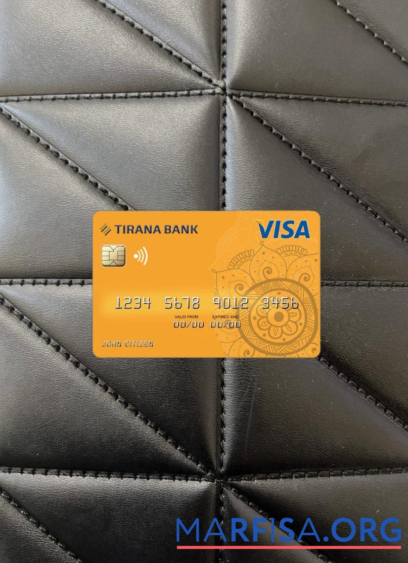 Blank Albania Tirana bank visa photolook front example